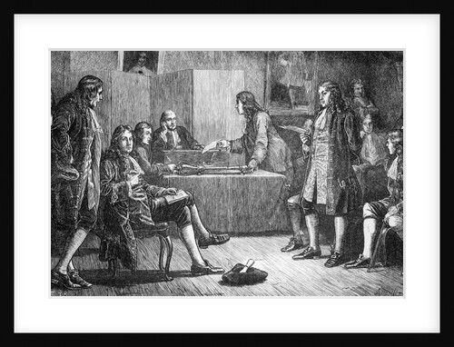 Isaac Newton Presiding At Royal Society by Anonymous