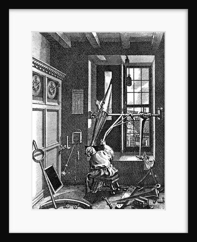 Engraving of Ole Roemer Using His Meridian Circle by Anonymous