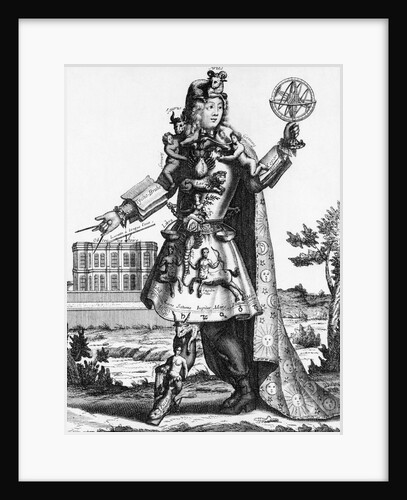 Engraving Of Astrologer W/Symbols by Anonymous