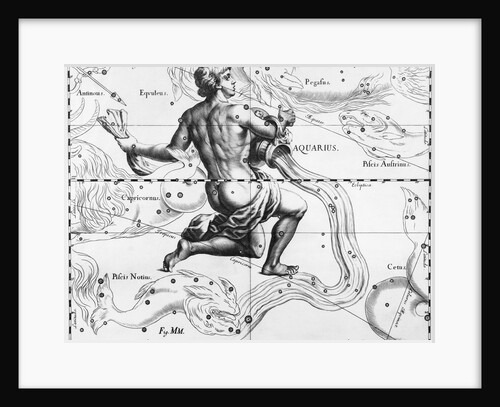 17th-Century Engraving of the Constellation of Aquarius by Anonymous