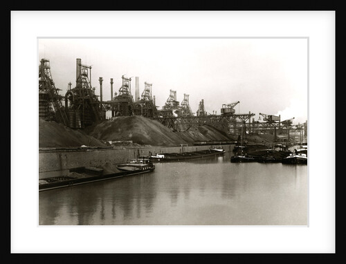 Canal W/Barges &Industrial Complex Bkgrd by Anonymous