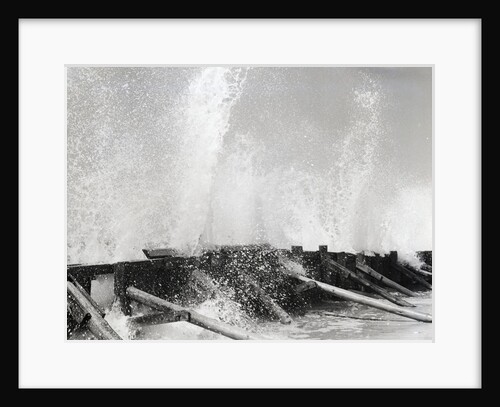 Waves Dashing Against Breakwater by Anonymous
