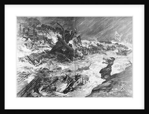 Illustration of the Bridge Washed Away During the Johnstown Flood by Anonymous