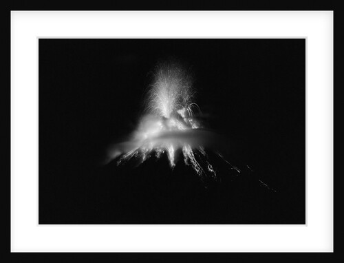 Mayon Volcano Erupting at Night by Anonymous