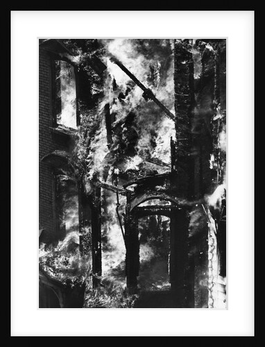 Structure Of House Engulfed In Flames by Anonymous