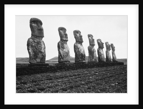 Line Of Statues On Easter Island by Anonymous