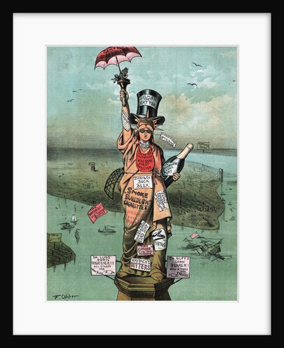 Cartoon, Statue Of Liberty with Advertising by Anonymous