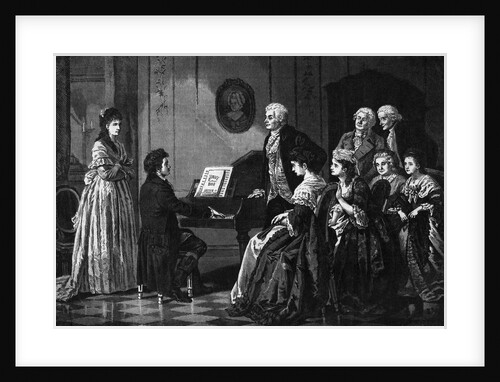 Illustration of Beethoven Performing Before Mozart by Anonymous
