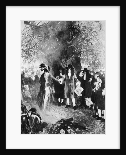 Painting of William Penn Shaking Hands with Lenape Leader by Anonymous