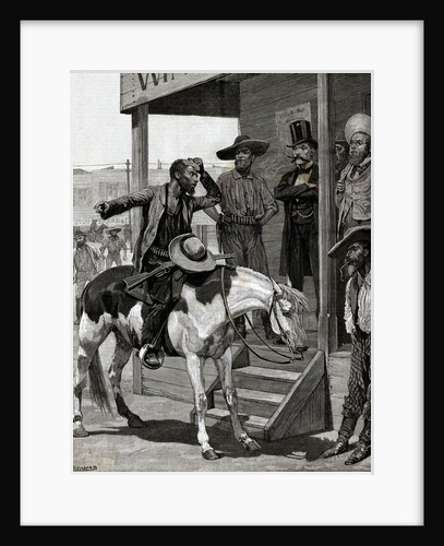 Messenger On Horseback Talks To Men by Anonymous