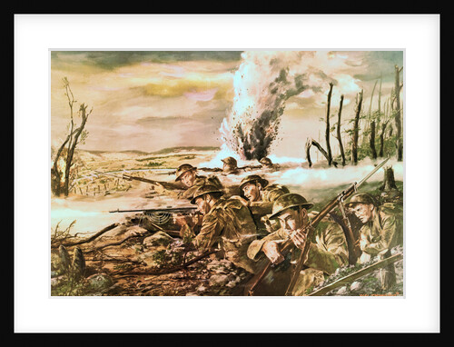 Painting of U.S. Army Soldiers in Action near Mezy by Harry Everett Townsend