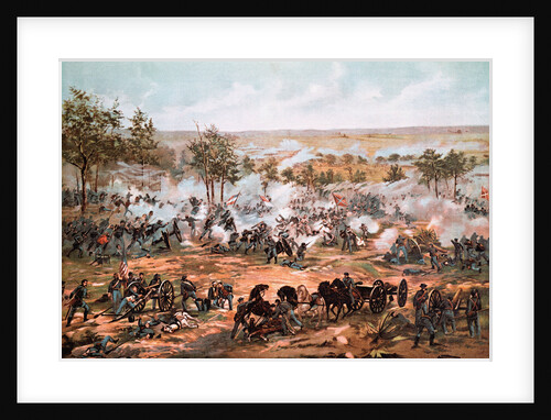 Color Lithograph Showing the Battle of Gettysburg by Anonymous