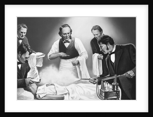 Illustration of Joseph Lister Using Carbolic Spray During Surgery by Anonymous