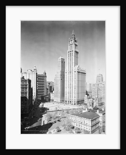 Woolworth Building and City Hall Park by Anonymous