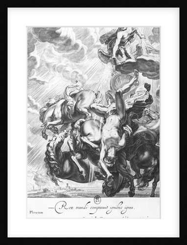Engraving of Phaeton Struck Down by Zeus' Thunder by Anonymous
