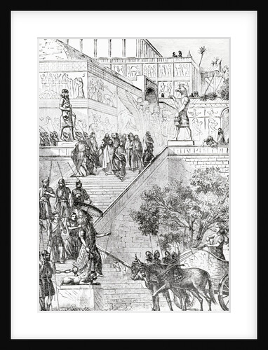 Illustration Of Restored Assyrian Palace by Anonymous