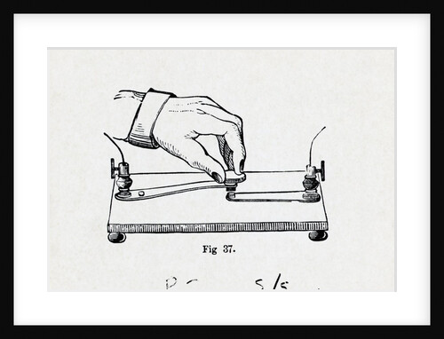 Illustration of a Hand Operating Early Telegraph by Anonymous
