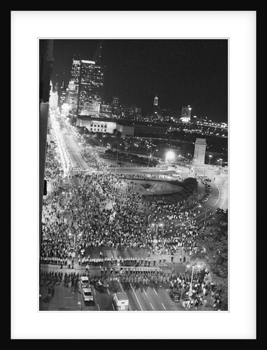 Overhead Protest @Dem Convention @Night by Anonymous