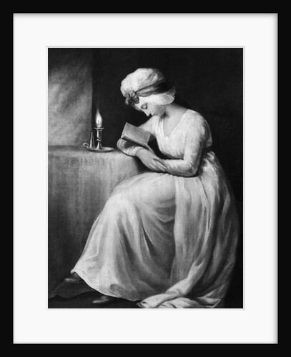 18th-Century British Painting of a Woman Reading by Anonymous