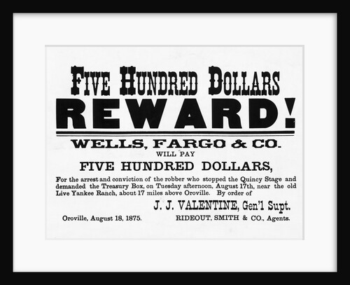 Reward Poster  - $500 for Robber Bandit by Anonymous