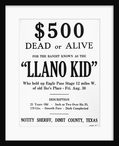Poster Offering Reward for Bandit by Anonymous