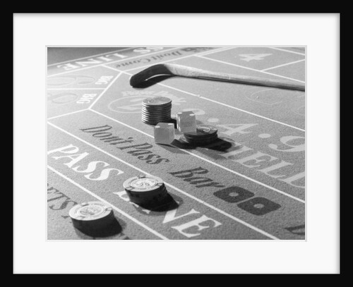 Chips & Dice on a Gambling Table by Anonymous