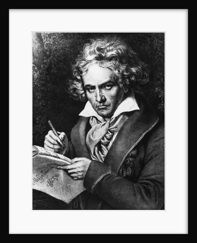 Ludwig Van Beethoven Composing/Lithograp by Anonymous