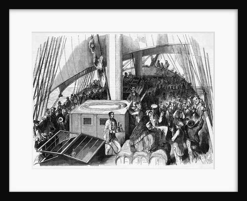 Illustration of Immigrants on Ship Deck by Anonymous