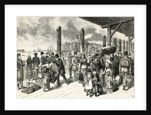 Illustration of Immigrants Arriving at New York Harbor by Anonymous