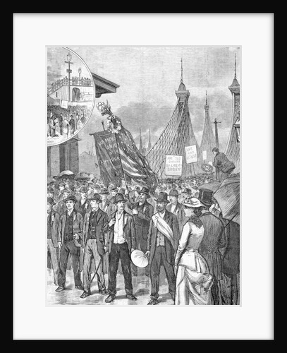Illus/Labor Parade Passsing Over Bridge by Anonymous