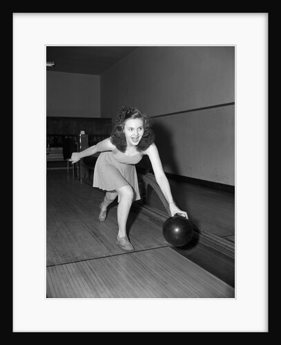 Young Woman Bowling by Anonymous