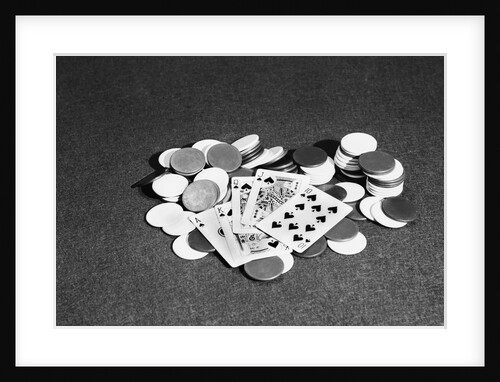 Spade Royal Flush on Poker Chips by Anonymous
