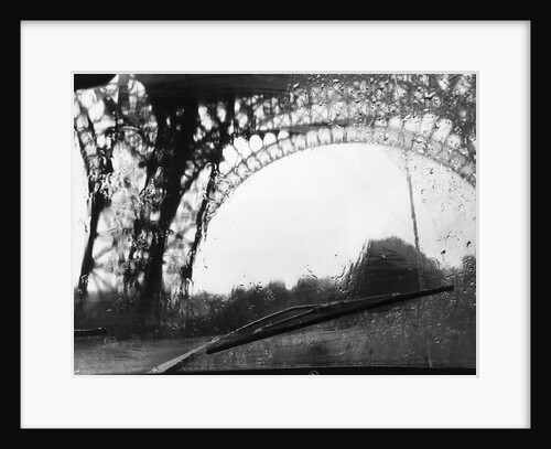 Distorted View of Eiffel Tower Through Windshield by Anonymous