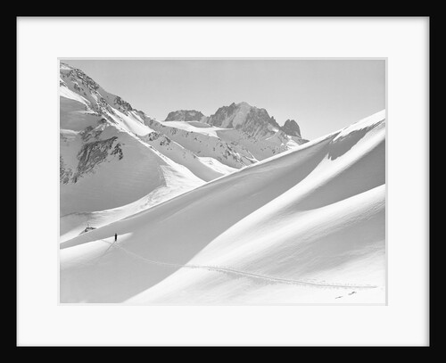 Lone Skier Shadowed by Mont Blanc