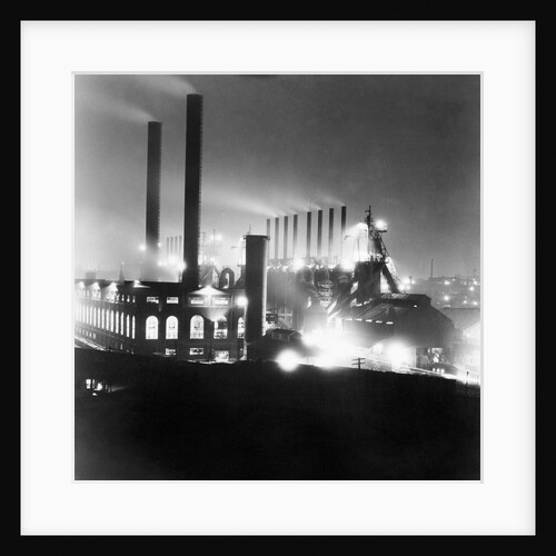 General View Industrial Plant at Night by Anonymous