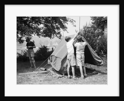 Boys Pitching a Tent by Anonymous