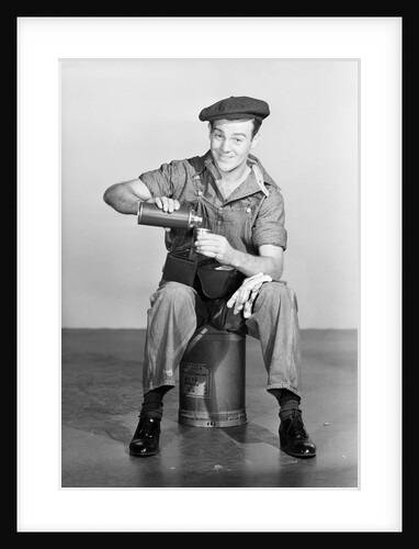 Workman Seated/Pouring Coffee/Lunch by Anonymous