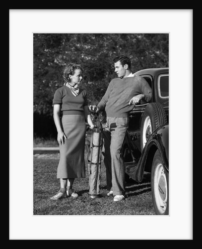 Couple Taking a Break from Tennis by Anonymous