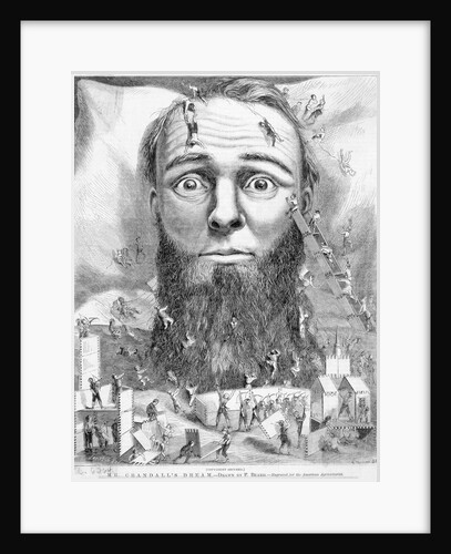 Woodcut Workmen Around Dreaming Man by Anonymous