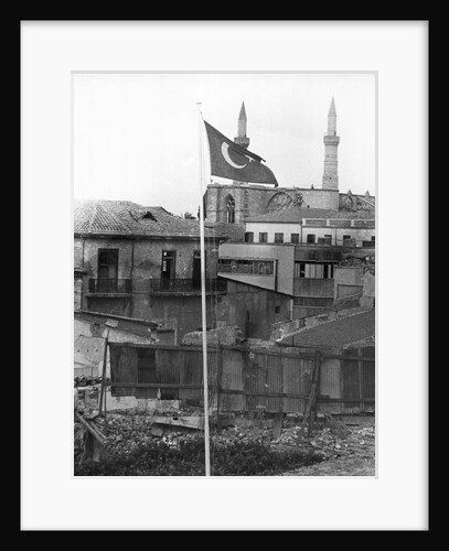 Turkish Flag Stands In Nicosia Ruins by Anonymous
