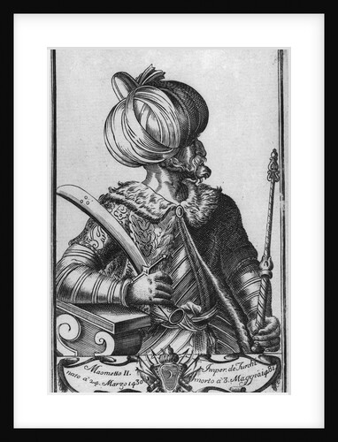 Engraving Of Mohammed Ii W/Sword & Staff by Anonymous