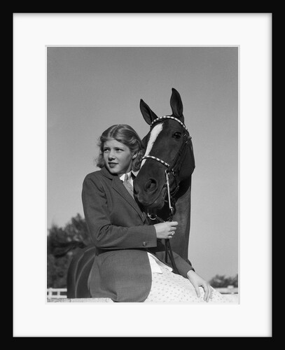 Teenage Girl with Her Horse by Anonymous