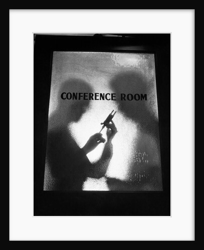 Two Men Behind Conference Room Door by Anonymous