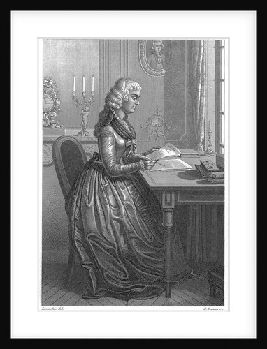 Engraving of Jean-Marie Roland Seated at Desk by Anonymous