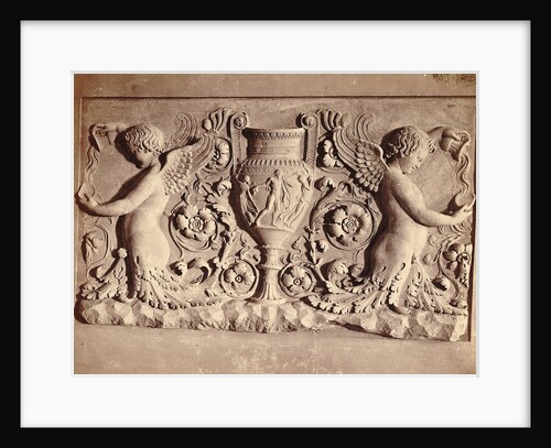 Relief Sculpture Of Cherubs By Fountain by Anonymous