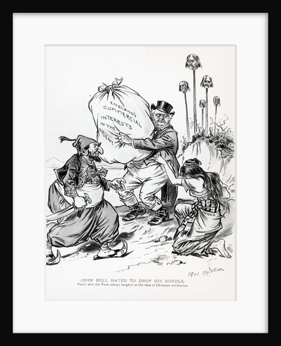 Pol. Cartoon W/John Bull Holding Bundle by Anonymous