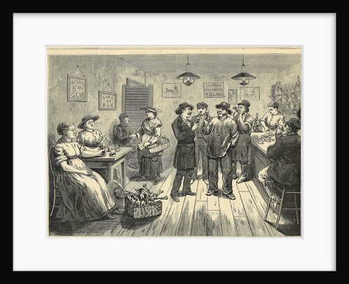 Crowd Enjoying Food & Drink In Saloon by Anonymous
