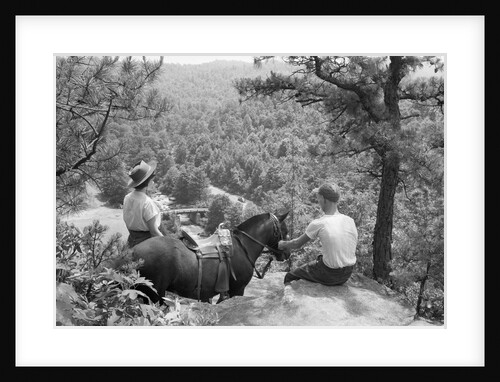Horseback Riders Rest To Admire View by Anonymous