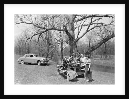 Family Having a Picnic by Anonymous