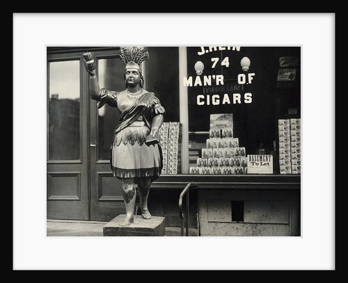 Wooden Statue In Front Of Cigar Shop by Anonymous
